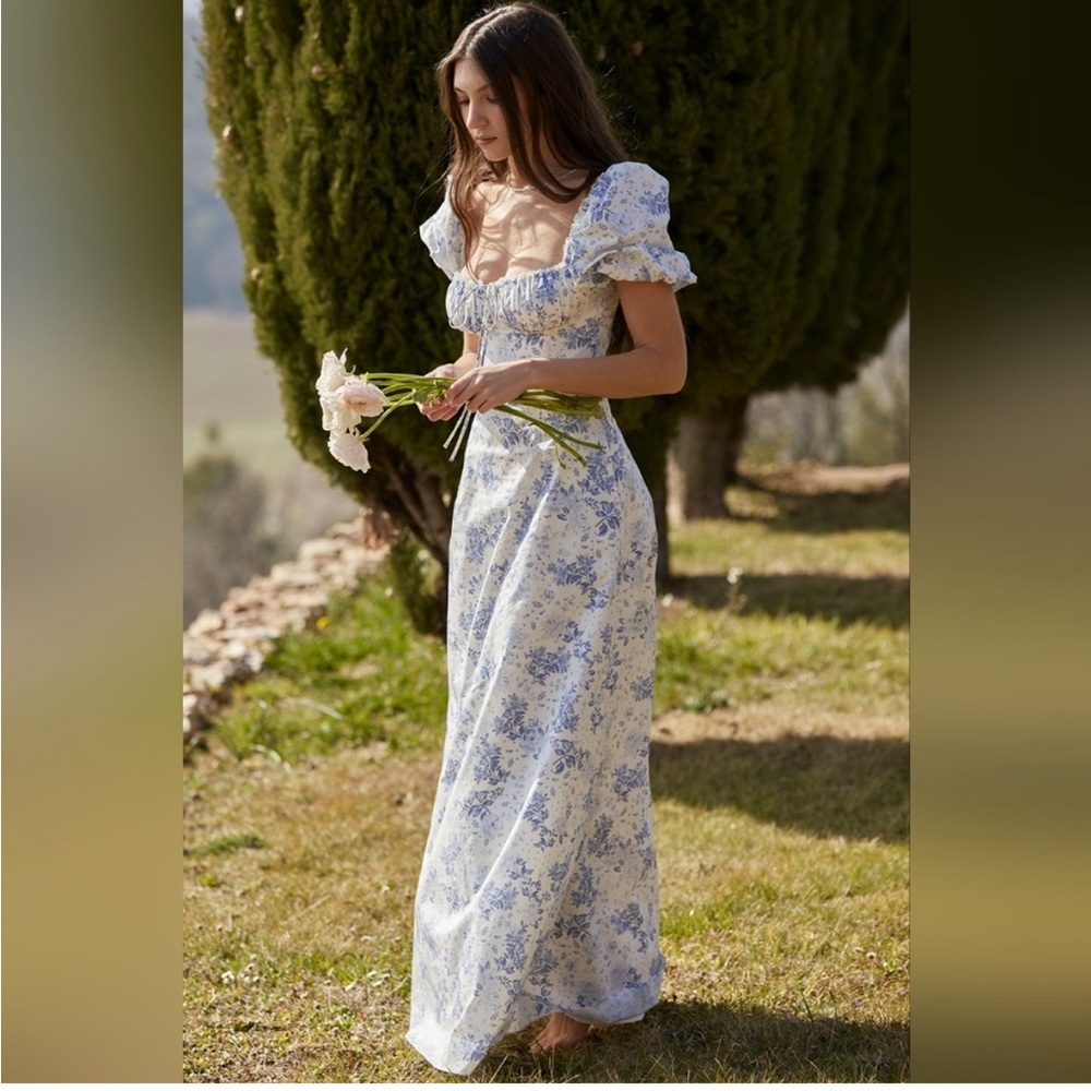 House of CB Blue Floral Maxi Dress